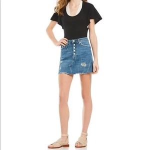 Free People denim mini skirt